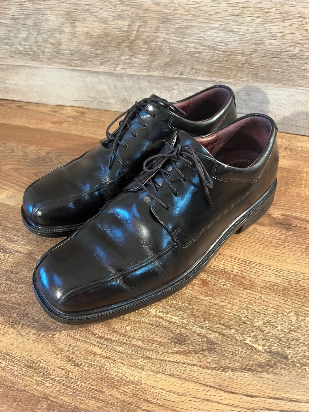Rockport Waterproof Black Leather Lace-Up Oxford Dress Shoes Dynamic Suspension